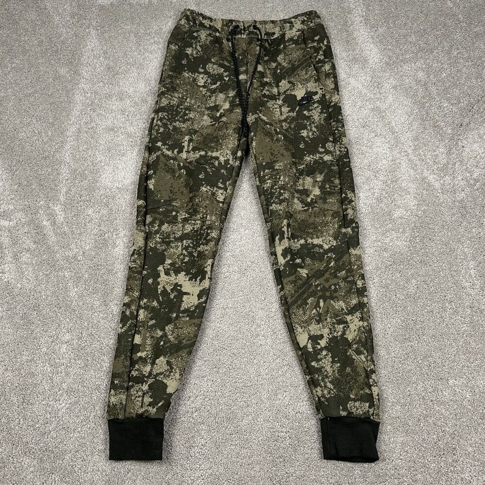 Nike Tech Fleece Joggers Green Camo Pants Size Small HV5053-276 New Sweatpants